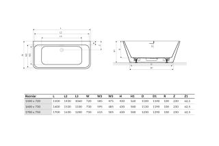 Ванна акриловая EXCELLENT Ванна Lila 2.0 170х75